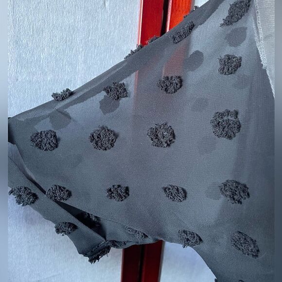 Ecowish Black Oversized Babydoll Boho Dress w/Balls of Fabric (Size: Small) - Picture 16 of 16